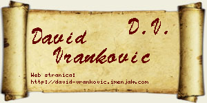 David Vranković vizit kartica